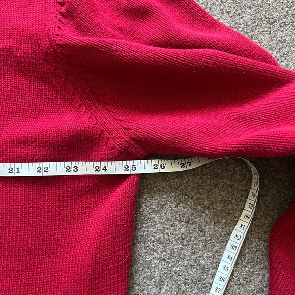 Vintage LL Bean Red V Neck Pullover Sweater Mens Size XL 100% Cotton Long Sleeve - Picture 12 of 12
